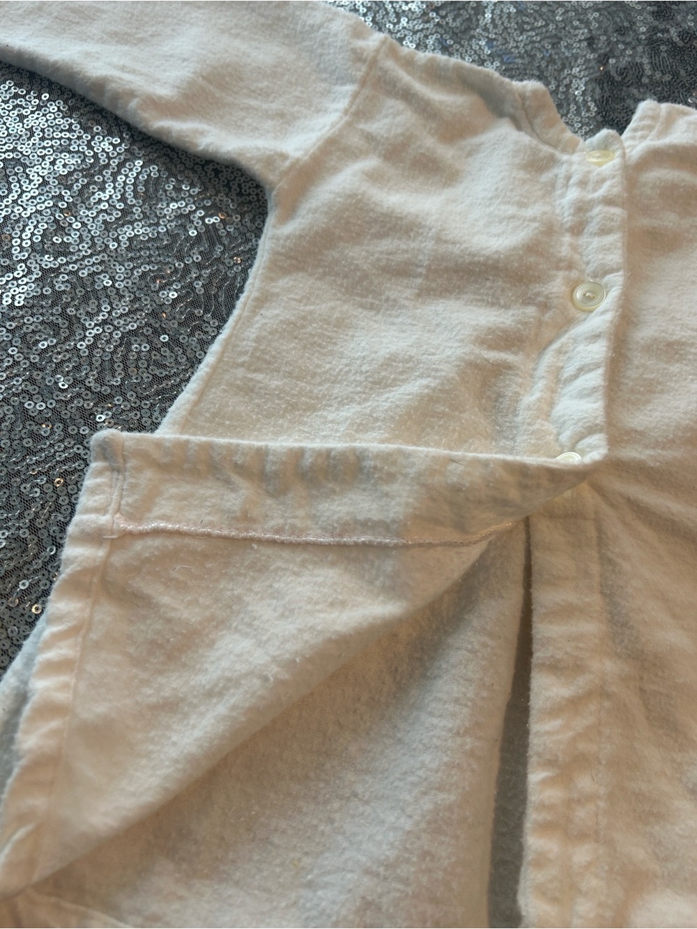 Button-Front Cloth Baby Robe - Picture 3 of 4